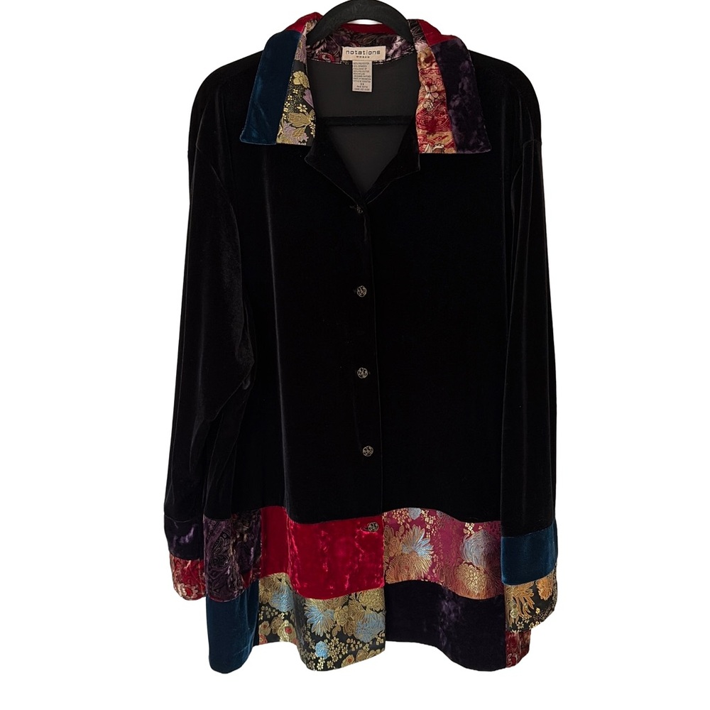 Velvet patchwork jacket - image 1